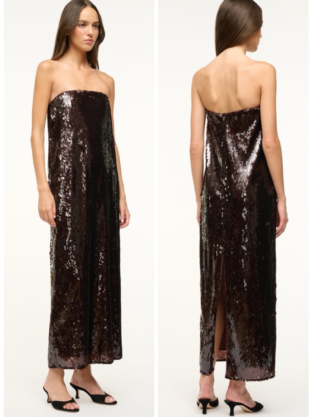 Staud Casey Dress Bronze Brown Maxi Sz Us 4
